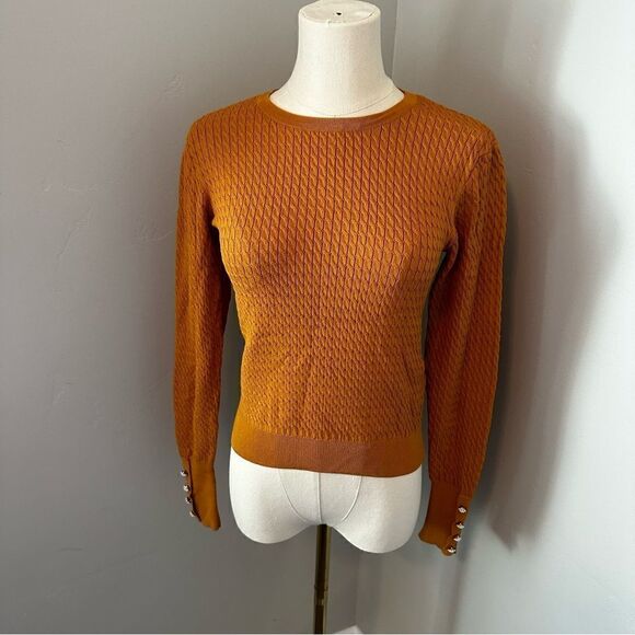 [Zara] Yellow Cable Knit Pull Over sweater - Size Medium - Picture 1 of 4